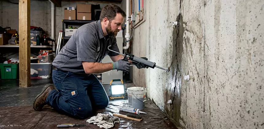 Basement Leak Repair From Inside in Payson
