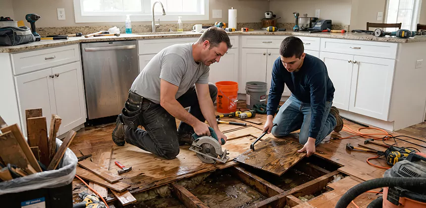 Kitchen Floor Water Damage Repair in Payson